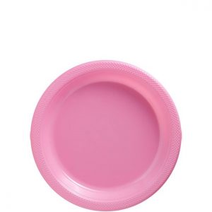 Baby Pink Dessert Plates - 18cm Plastic (20pk)