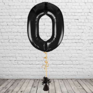 Black Number 0 Balloon