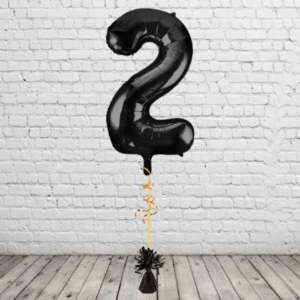 Black Number 2 Balloon