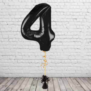 Black Number 4 Balloon