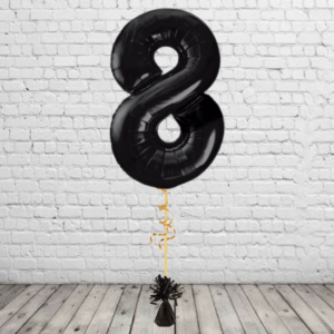 Black Number 8 Balloon