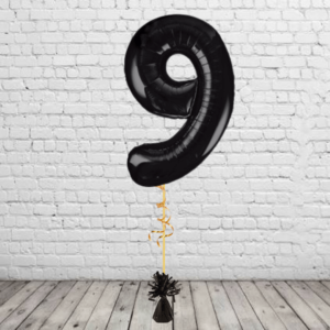 Black Number 9 Balloon