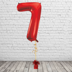 Red Number 7 Balloon
