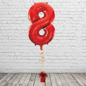 Red Number 8 Balloon