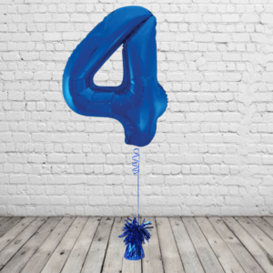 Blue Number 4 Balloon