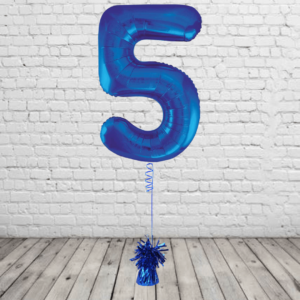 Blue Number 5 Balloon