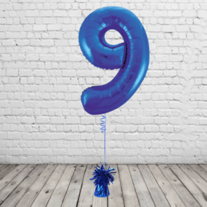 Blue Number 9 Balloon