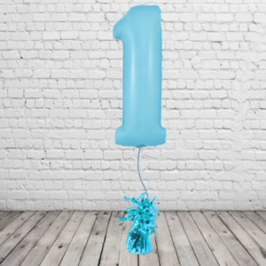 Pastel Blue Number 1 Balloon