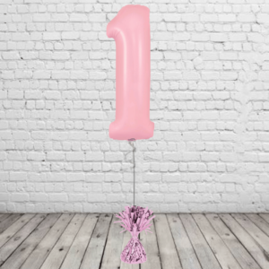 Pastel Pink Number 1 Balloon