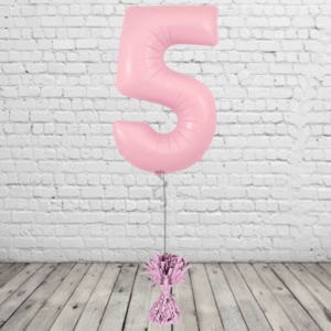 Pastel Pink Number 5 Balloon