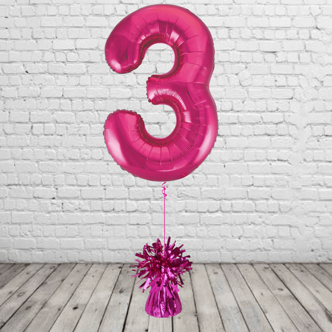 pink3 Pink Number 3 Balloon
