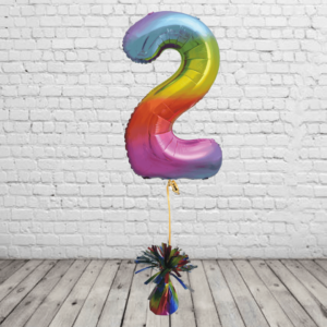 Rainbow Number 2 Balloon