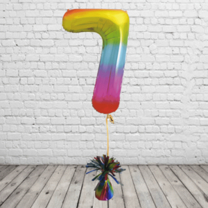 Rainbow Number 7 Balloon