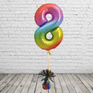 Rainbow Number 8 Balloon