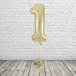 White Gold Number 1 Balloon