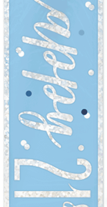 Blue Glitz 21st Birthday Foil Banner