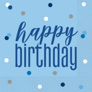 Blue Glitz 18th Birthday Lunch Napkins