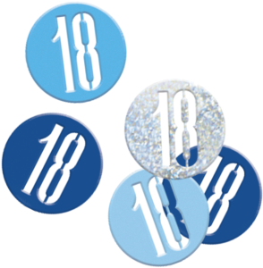 Blue Glitz 18th Birthday Foil Confetti
