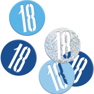 Blue Glitz 18th Birthday Foil Confetti
