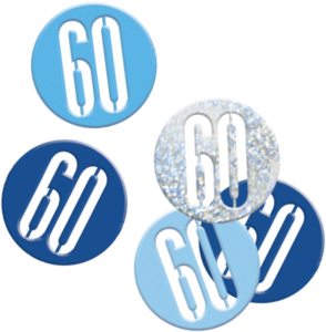Blue Glitz 60th Birthday Foil Confetti