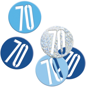 Blue Glitz 70th Birthday Foil Confetti