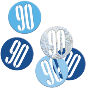 Blue Glitz 90th Birthday Foil Confetti