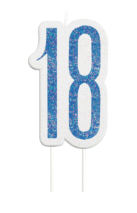 Blue Glitz 18th Birthday Candle