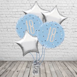 Blue 18th Balloon With Silver Stars