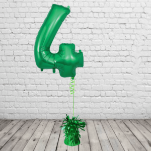 Green Number 4 Balloon