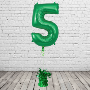 Green Number 5 Balloon