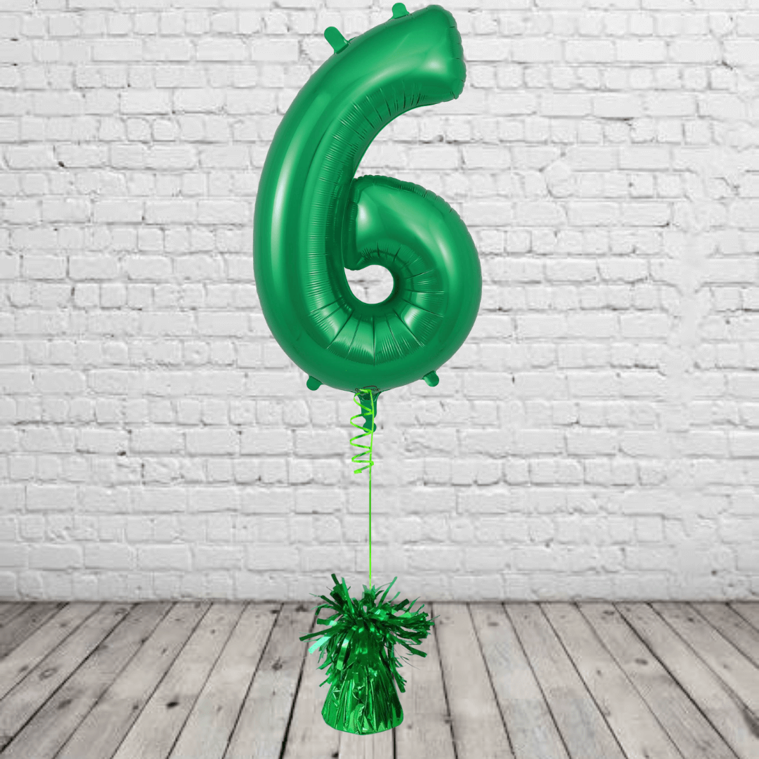 green6 Green Number 6 Balloon