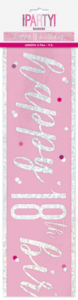 Pink Glitz 18th Birthday Foil Banner