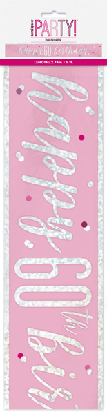 83496pkg-60-banner Pink Glitz 60th Birthday Foil Banner