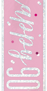 Pink Glitz 90th Birthday Foil Banner