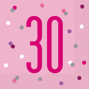Pink Glitz 30th Birthday Lunch Napkins