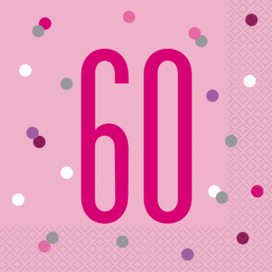 Pink Glitz 60th Birthday Lunch Napkins