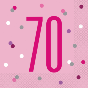 Pink Glitz 70th Birthday Lunch Napkins