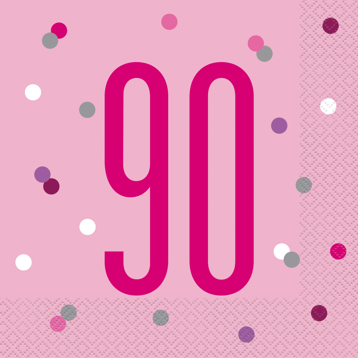 83575-90-napkins Pink Glitz 90th Birthday Lunch Napkins