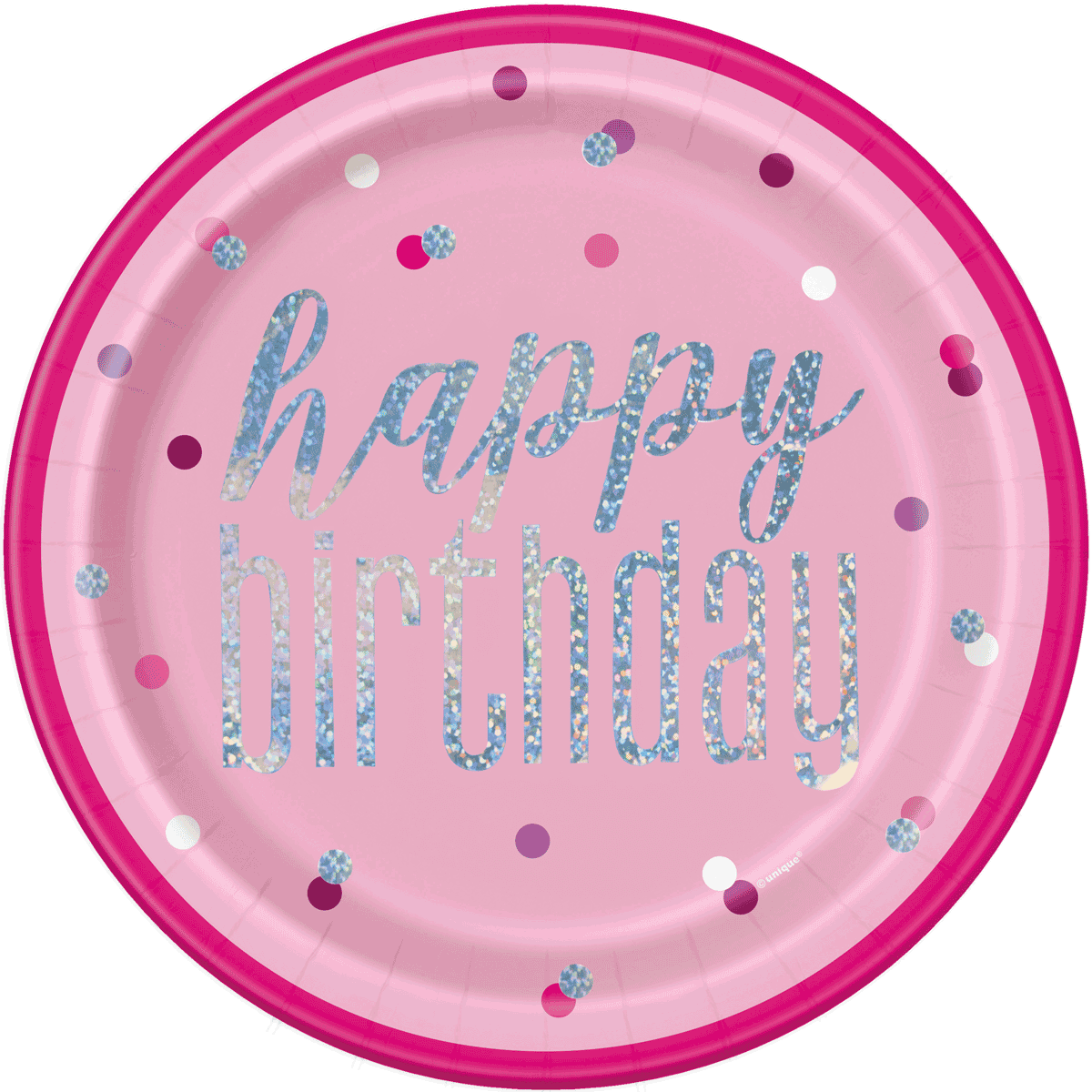 83605-pink-plates Pink Glitz Happy Birthday Paper Plates