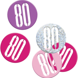 Pink Glitz 80th Birthday Foil Confetti