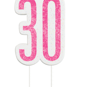 Pink Glitz 30th Birthday Candle