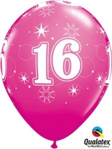sparkle wild berry age 16 latex balloons