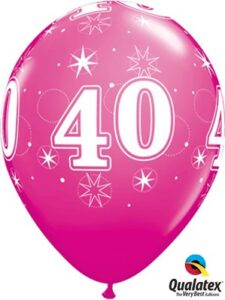 sparkle wild berry age 40 latex balloons
