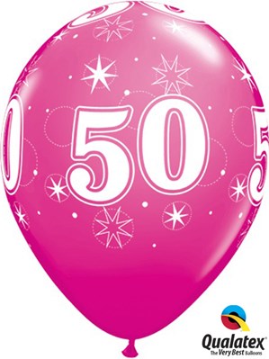 sparkle wild berry age 50 latex balloons