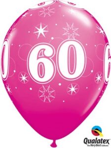 sparkle wild berry age 60 latex balloons