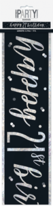 Black Glitz 21st Birthday Foil Banner