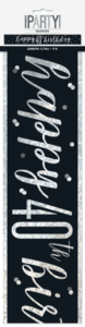 Black Glitz 40th Birthday Foil Banner