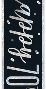 Black Glitz 70th Birthday Foil Banner