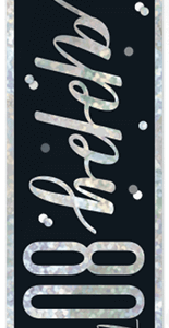Black Glitz 80th Birthday Foil Banner