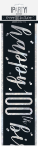 Black Glitz 100th Birthday Foil Banner